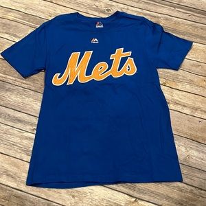 Majestic Mets Boys M 10/12 Cespedes Short Sleeve Shirt